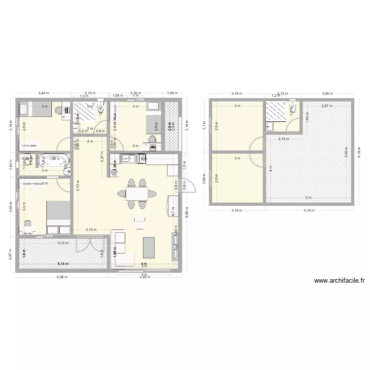P2 rev. Plan de 12  et 132 m²