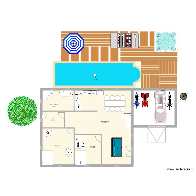 plan maison. Plan de 5 pièces et 118 m2
