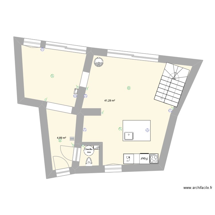 Plan futur. Plan de 2 pièces et 46 m2