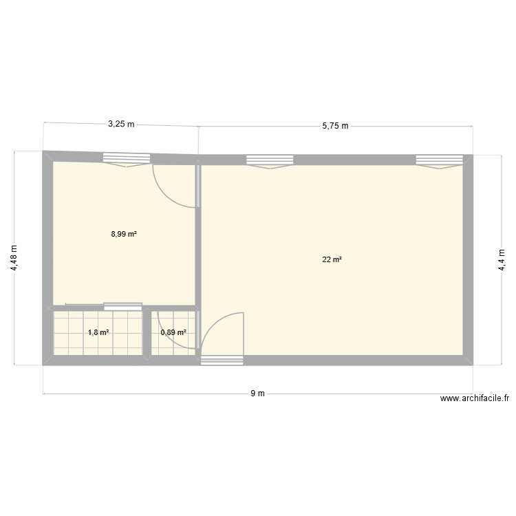 vigneux 2. Plan de 4 pièces et 34 m2