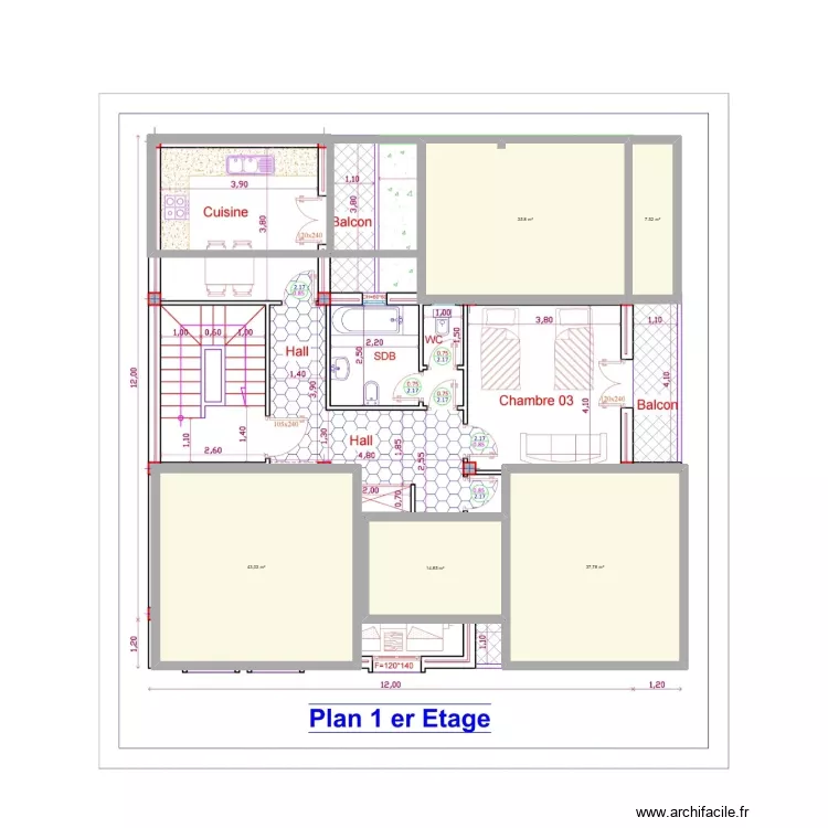 projet. Plan de 5  et 139 m²