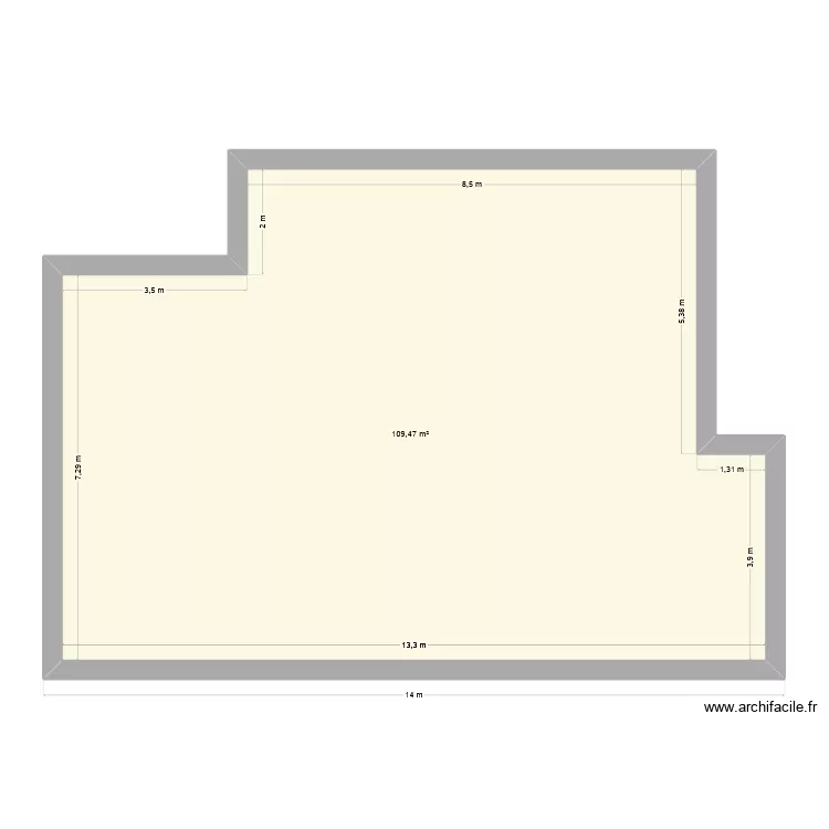 inter. Plan de 1  et 109 m²