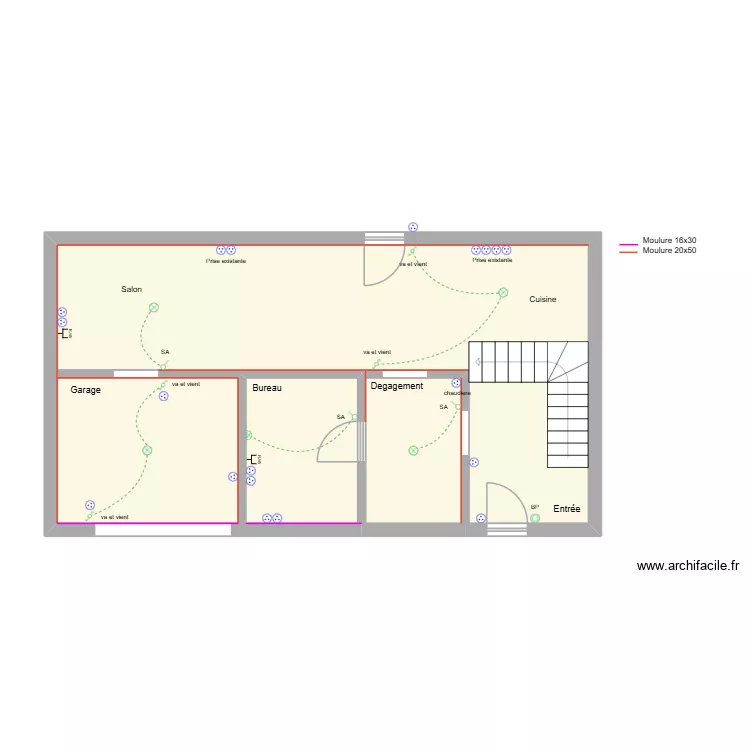 st medard. Plan de 4 Pièces et 55 m²