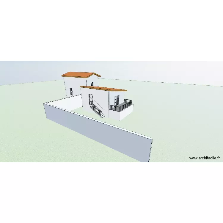 extension. Plan de 2 Pièces et 46 m²