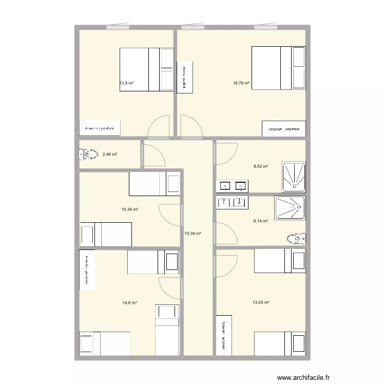 salle de jeu etage 3 bis. Plan de 