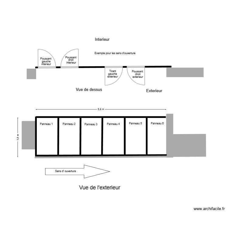 portail 6 m. Plan de 0 pièce et 0 m2