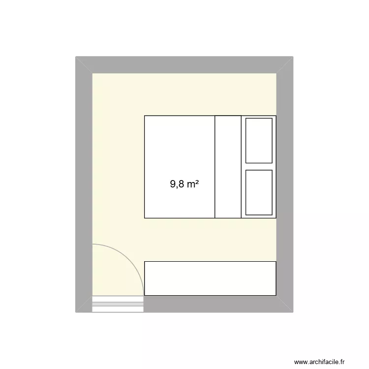 chambre 1. Plan de 1  et 10 m²