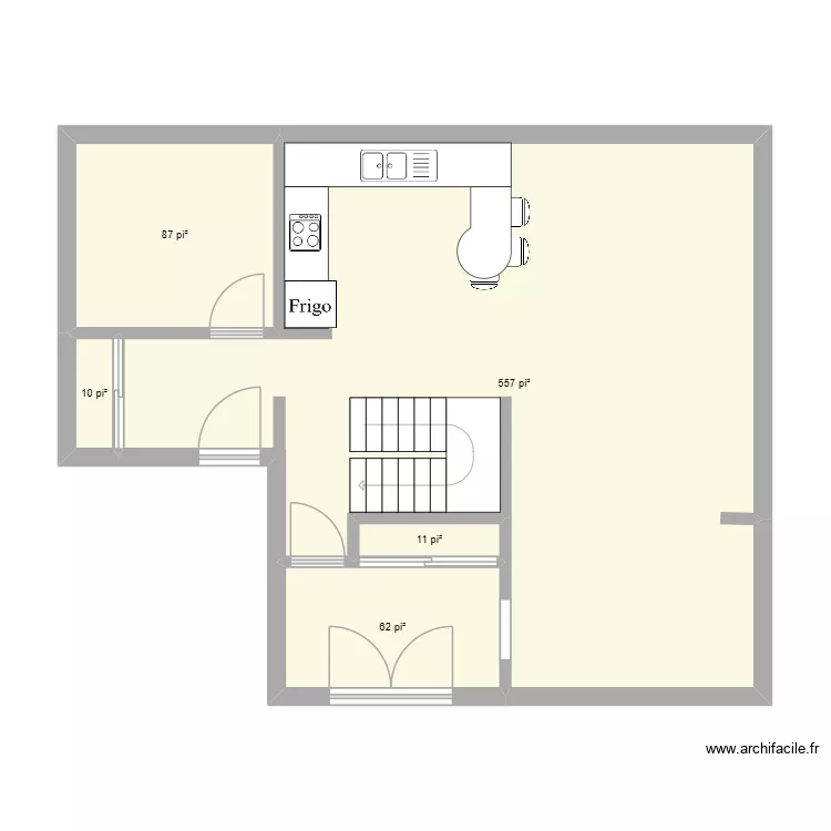 FG-50A. Plan de 5 pièces et 68 m²