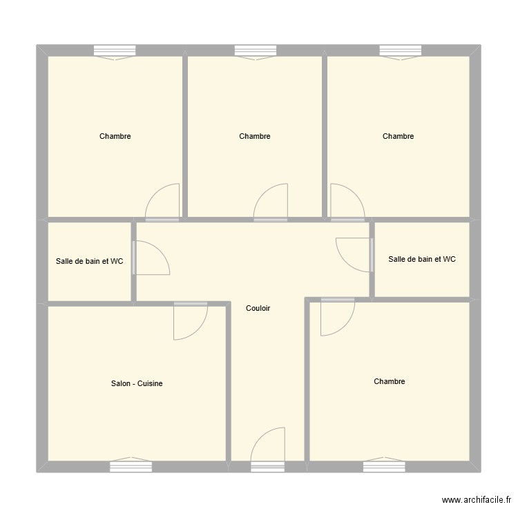 Salem Etage. Plan de 8 pièces et 92 m2