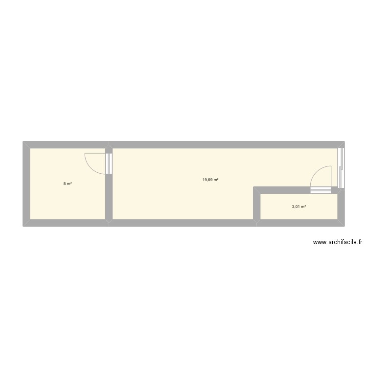 lesmesangeres. Plan de 3 pièces et 31 m2