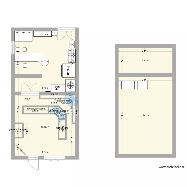 magasin boulangerie et patisserie. Plan de 