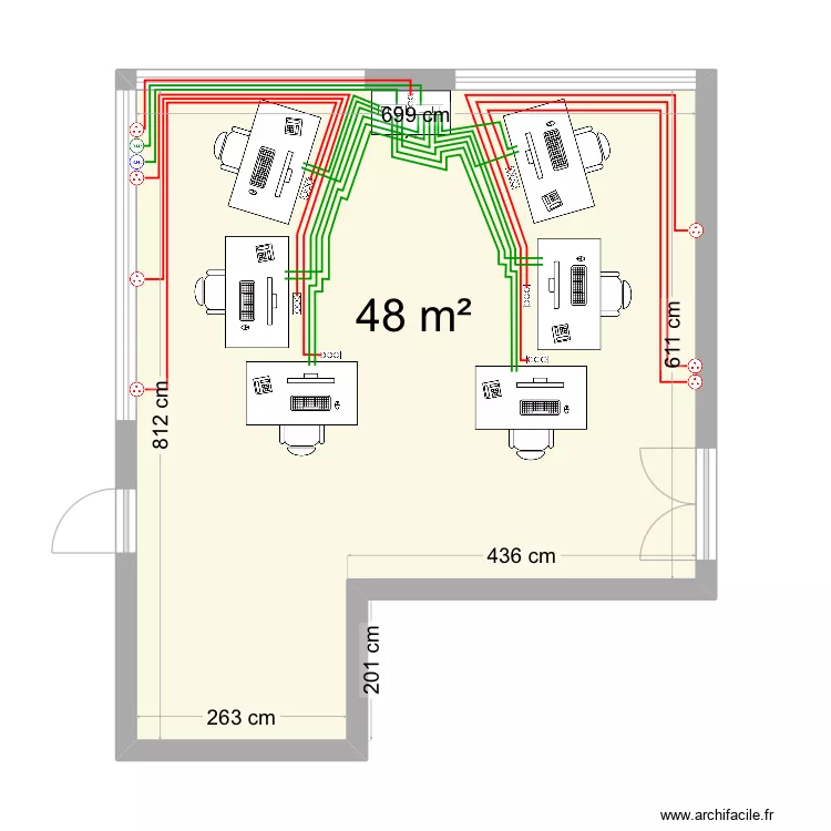 Bureau RDV. Plan de 