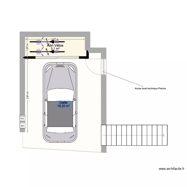 PARKING VELOS. Plan de 