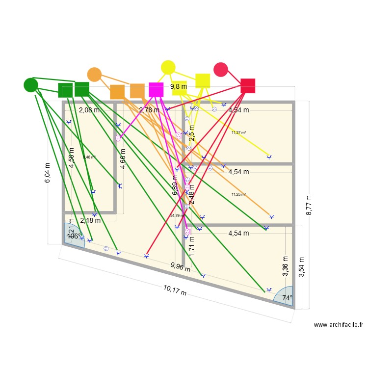 logementbprises. Plan de 4 pièces et 67 m2