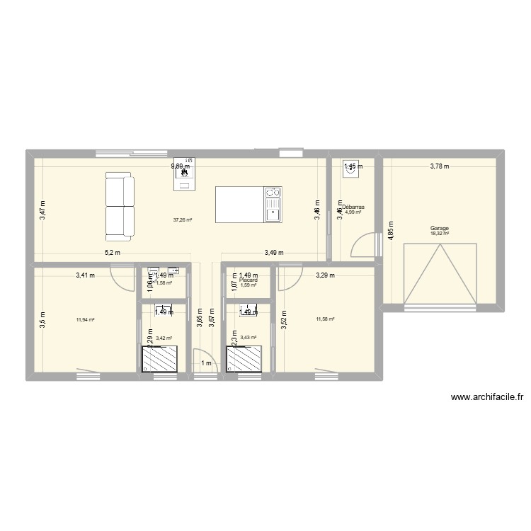 maison. Plan de 0 pièce et 0 m2