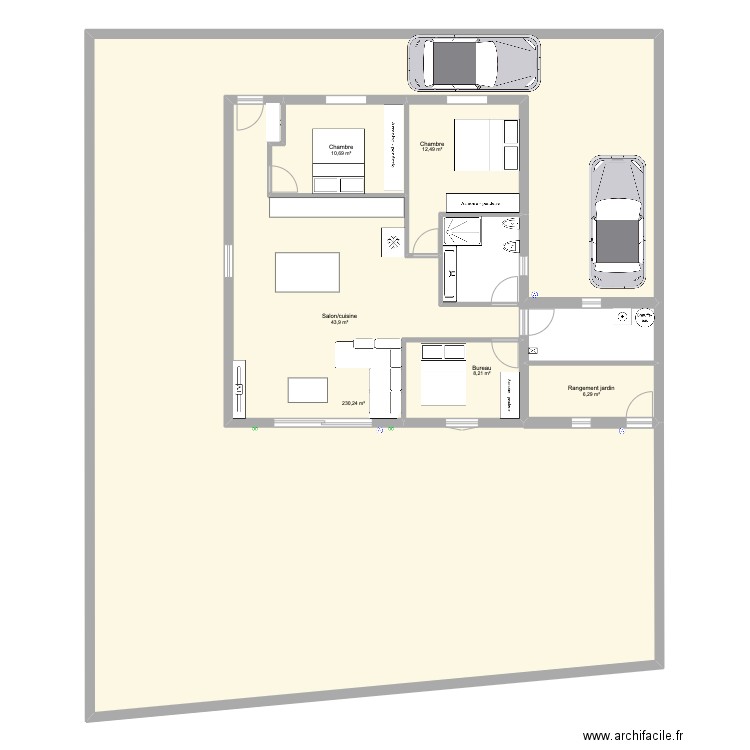 lot 6. Plan de 6 pièces et 312 m2