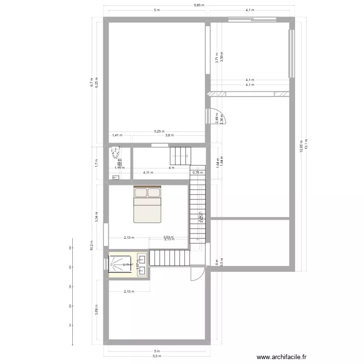 Cournon-05. Plan de 1  et 3 m²