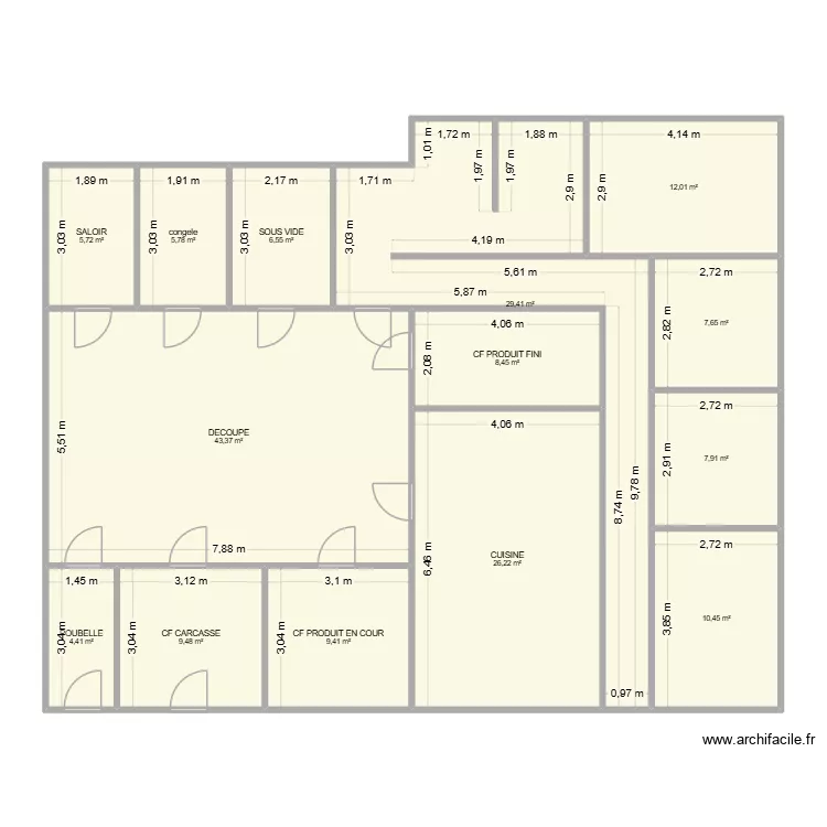 ESSAI 2. Plan de 14 Pièces et 187 m² ESSAI 2. Plan de 14 Pièces et 187 m²