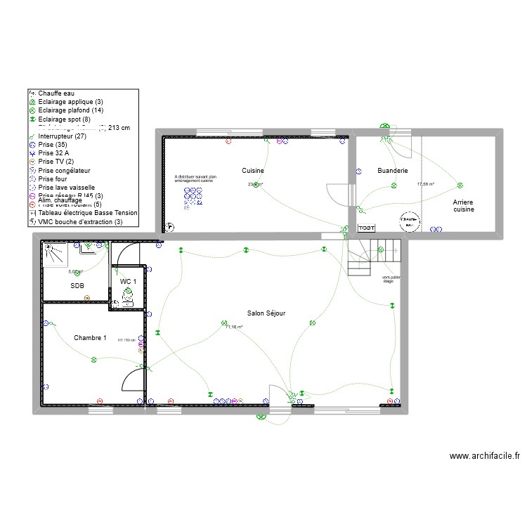 COISGAUD ELEC. Plan de 11 pièces et 193 m2