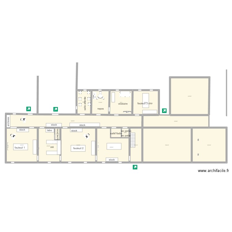 cab visitation . Plan de 17 pièces et 394 m2