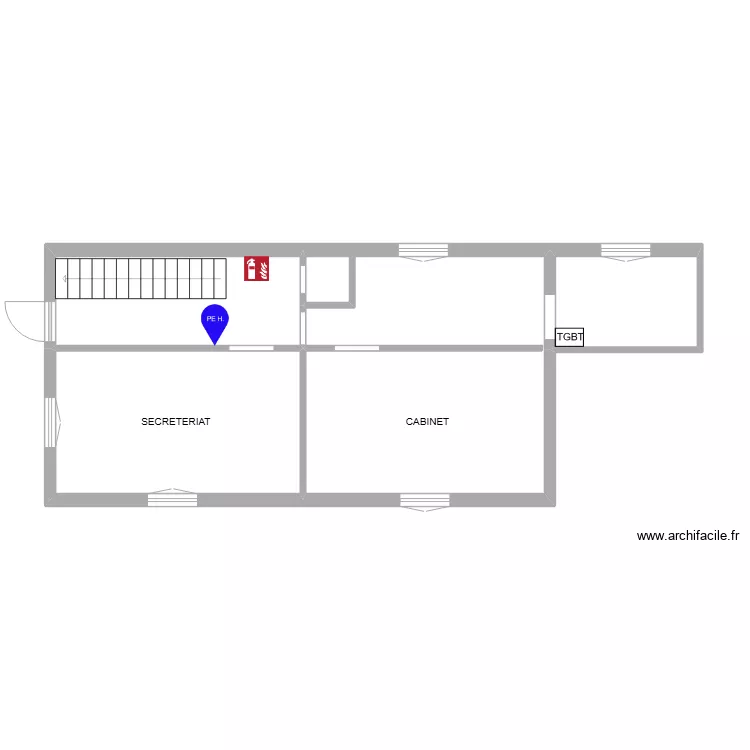 Cabinet m&eacute;dical Sablons sur Huisne. Plan de 