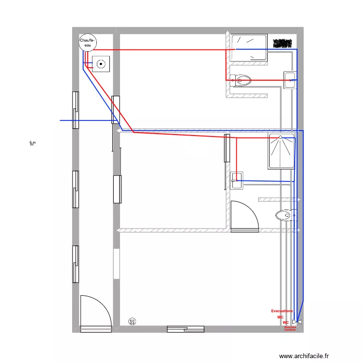 RDC La Llagonne.Mathias.plomberie. Plan de 