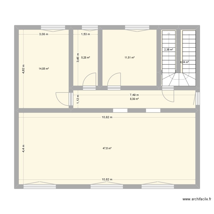 etage NEW. Plan de 7 pièces et 94 m2