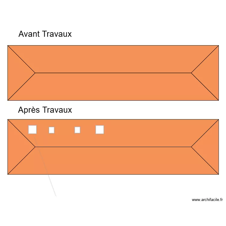 Toiture AV/AP. Plan de 