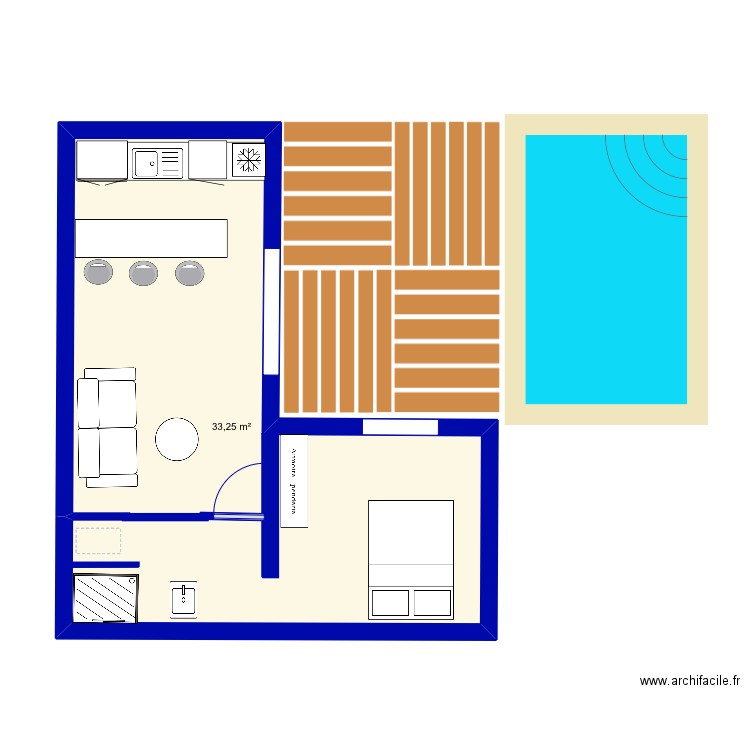 Cabanon . Plan de 0 pièce et 0 m2