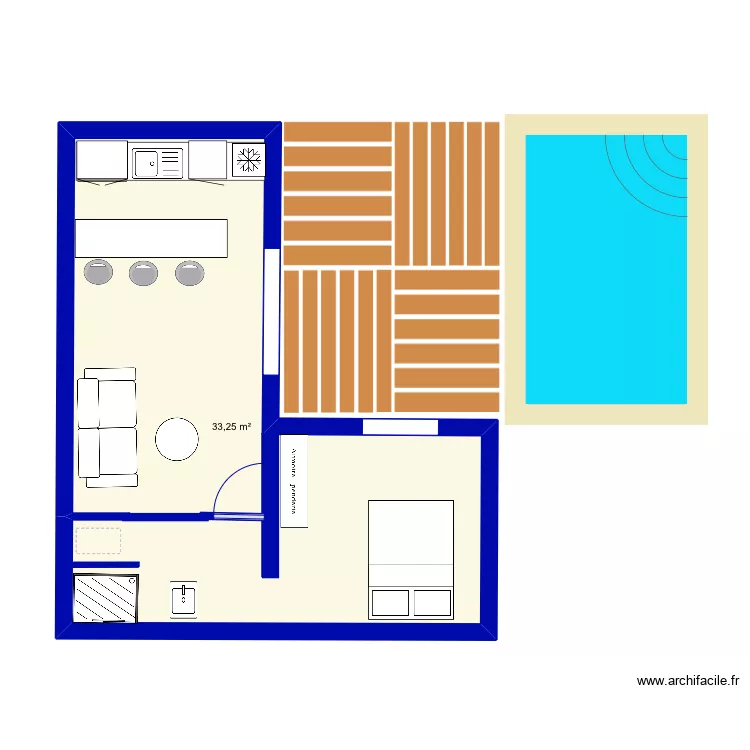 Cabanon . Plan de 