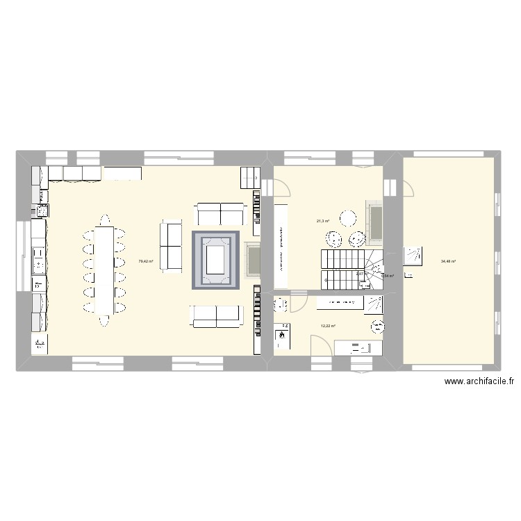 Grange G3. Plan de 19 pièces et 298 m2