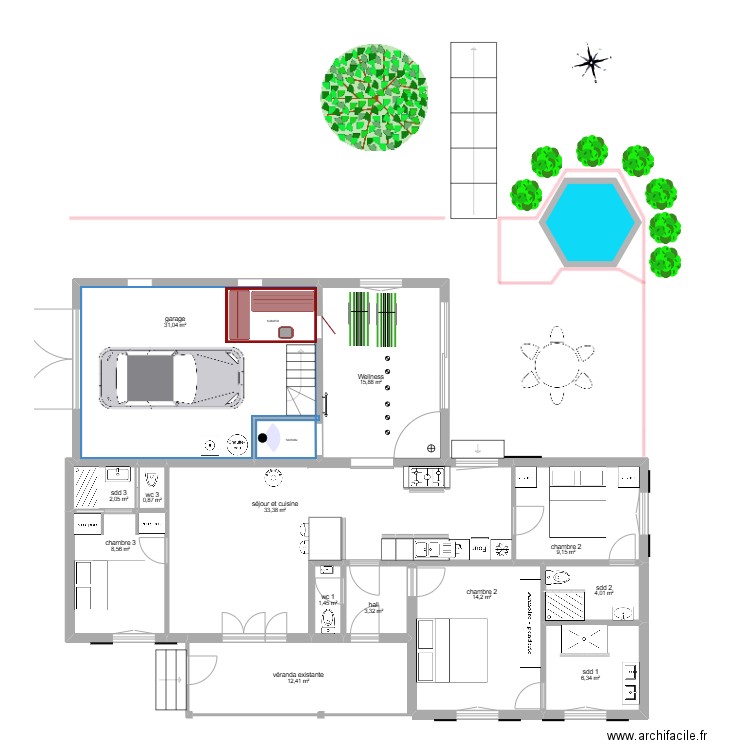 projet 5 D Allemagne wellness bis. Plan de 0 pièce et 0 m2