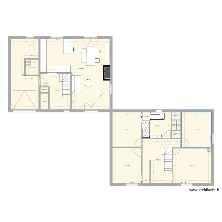 Maison St Malo Baillis. Plan de 19 pièces et 147 m2