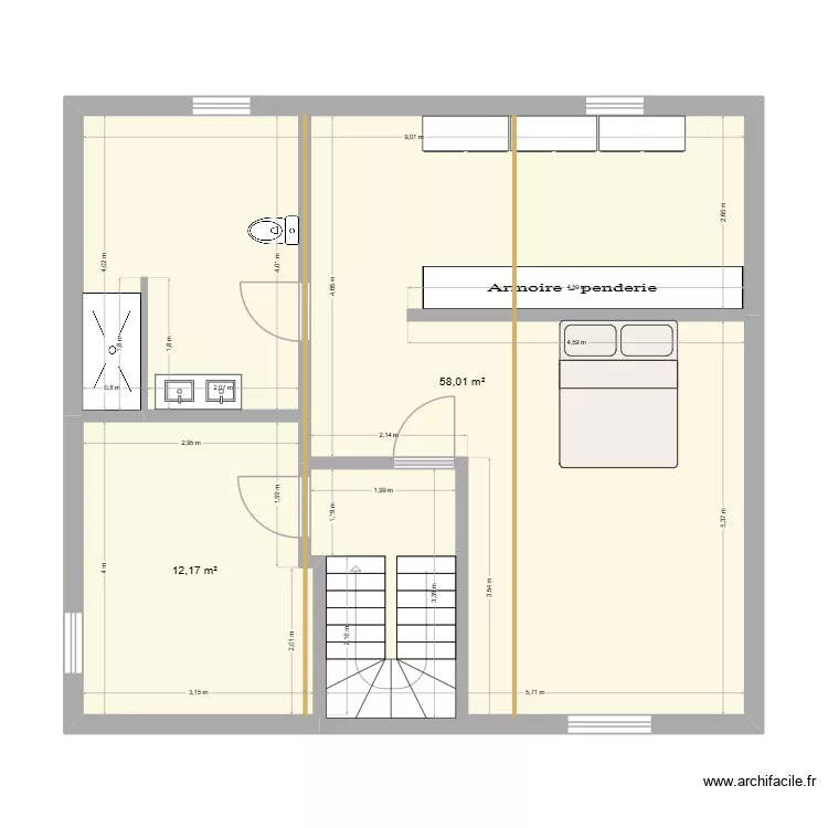 2eme. Plan de 2 Pièces et 70 m² 2eme. Plan de 2 Pièces et 70 m²