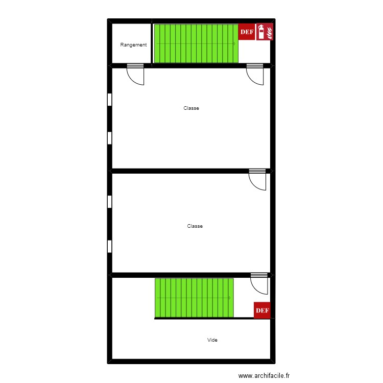 Ecole Olivier etage droit. Plan de 5 pièces et 113 m2