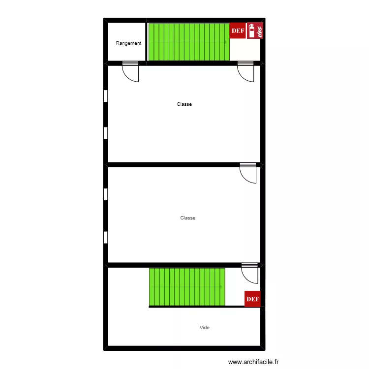 Ecole Olivier etage droit. Plan de 