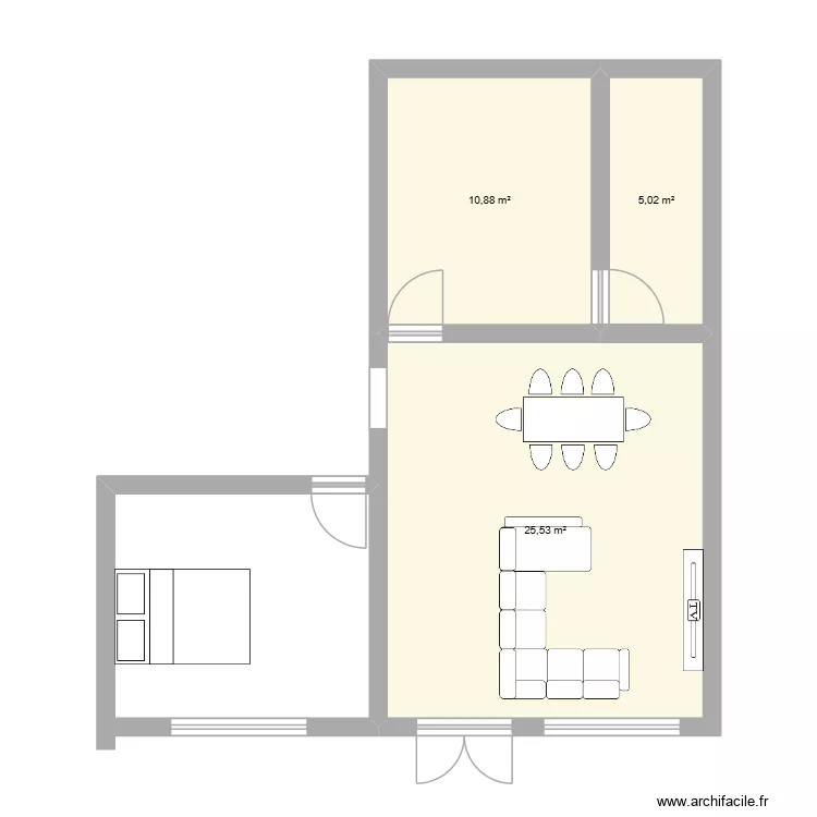 plan RDC 1. Plan de 3  et 41 m²