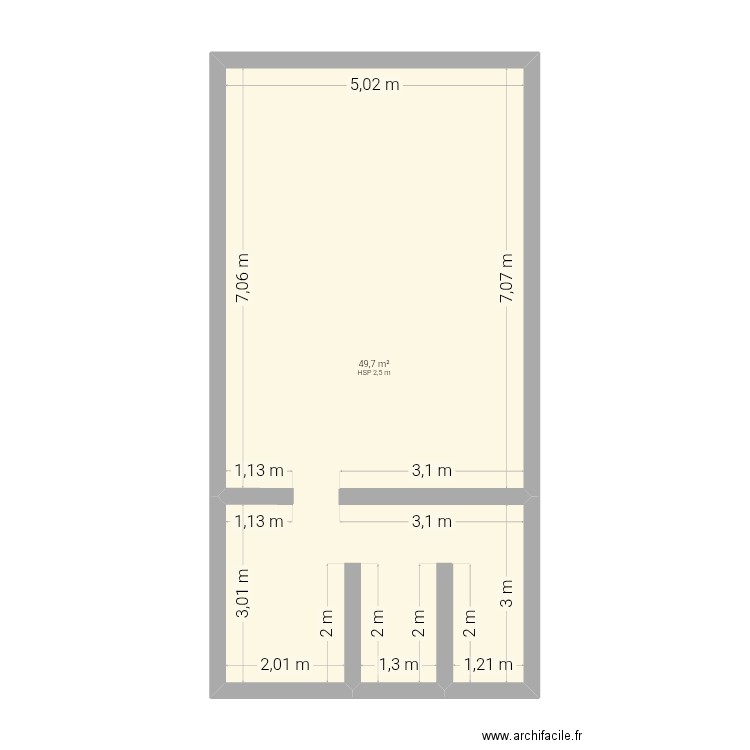 Ma tiny. Plan de 1 pièce et 50 m2