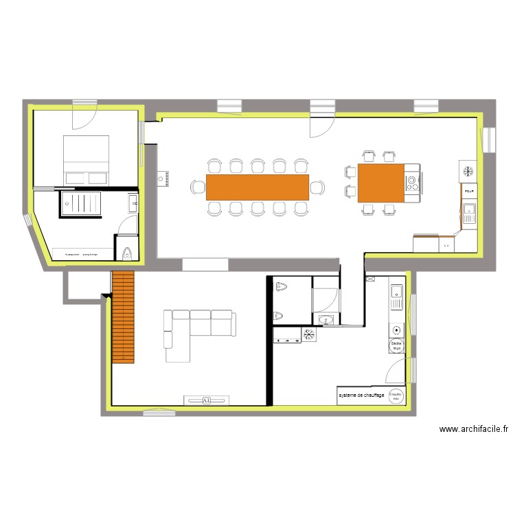 maison 8. Plan de 18 pièces et 105 m2