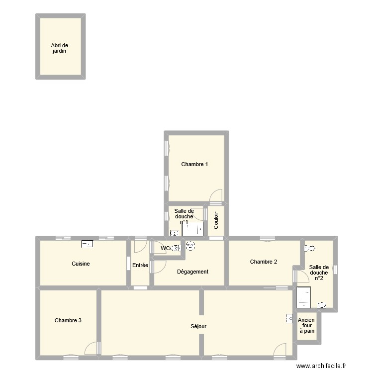 metivier. Plan de 13 pièces et 159 m2