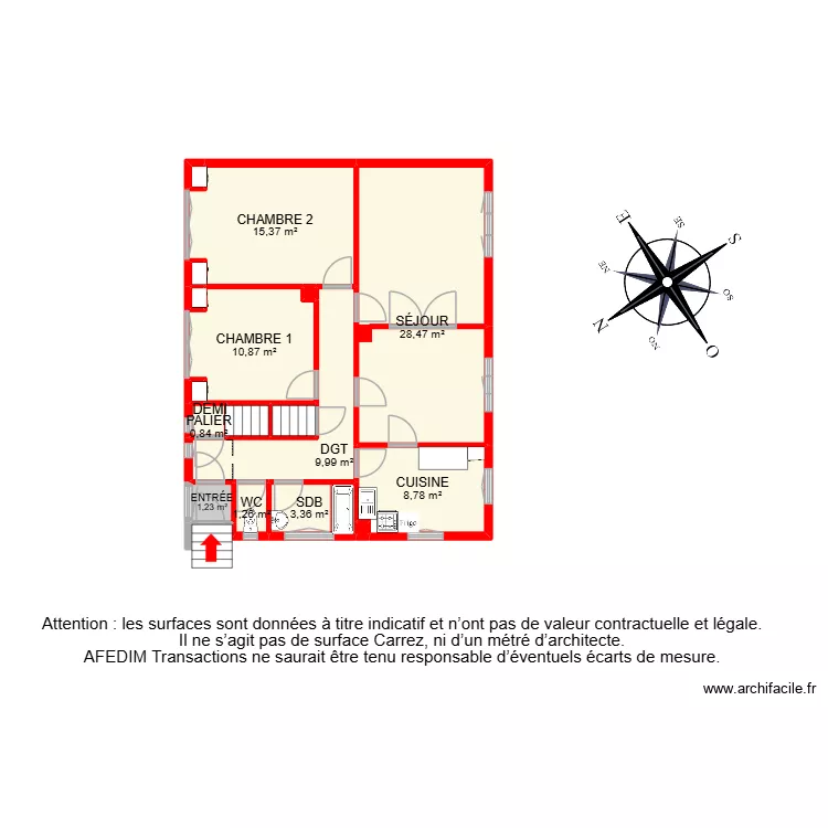 BI 35505. Plan de 33  et 263 m²