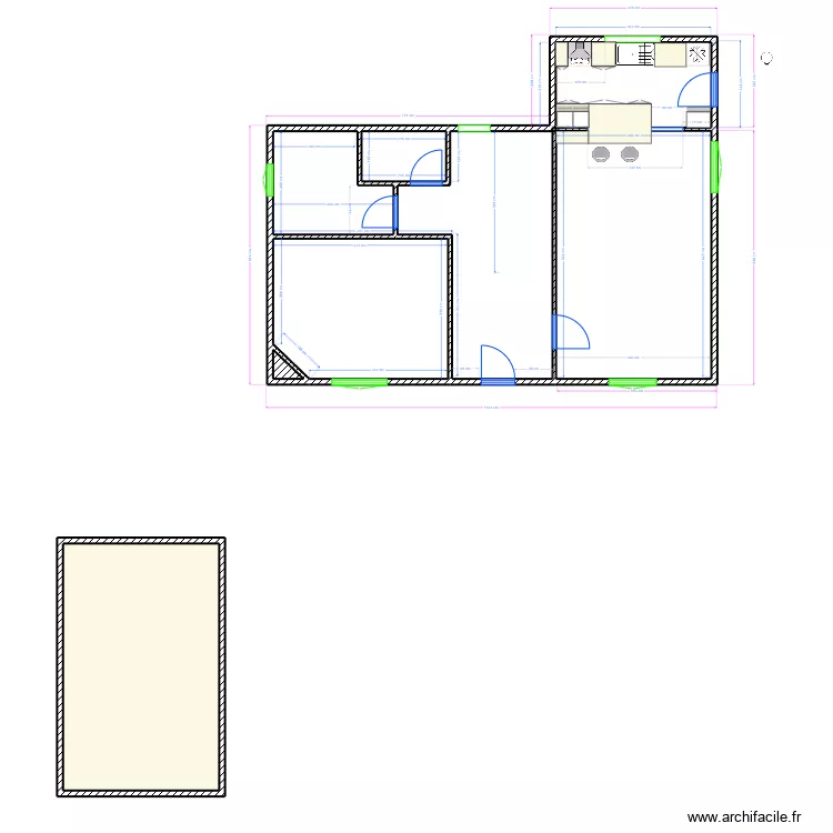 MAISON THEZE RDC BASE. Plan de 