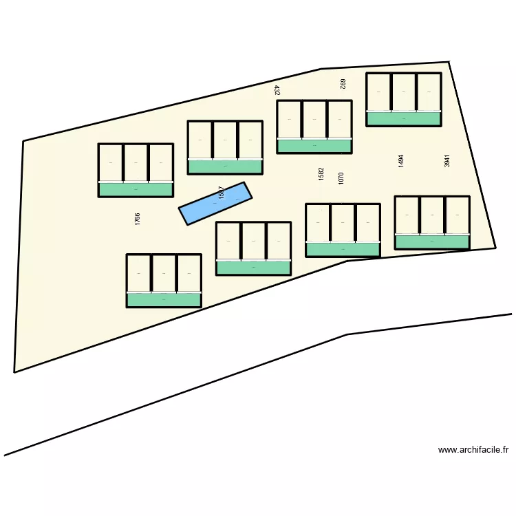 PROJET DES BUNGALOWS MODERNES. Plan de 62 et 7270 m² PROJET DES BUNGALOWS MODERNES. Plan de 62 et 7270 m²