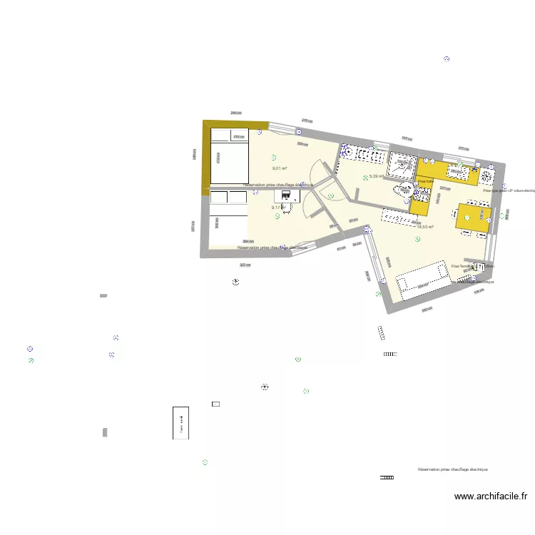 BRETI OSSAT plein pied. Plan de 