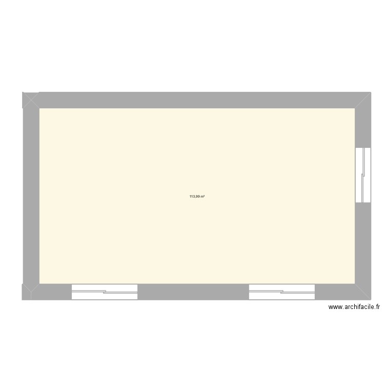 Nebraska v1. Plan de 1 pièce et 114 m2