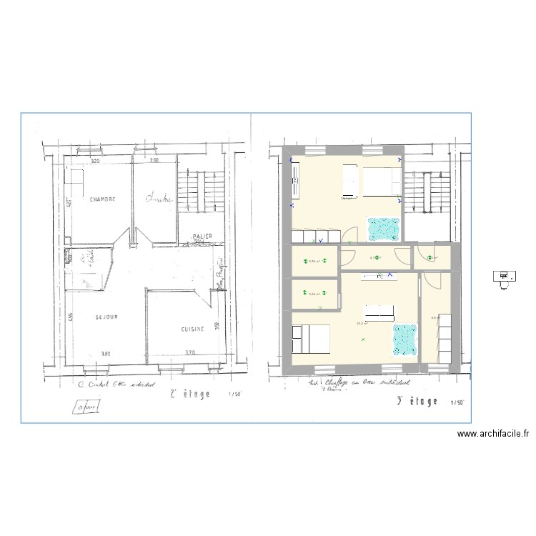 ARTEM 3 spa. Plan de 7 pièces et 66 m2