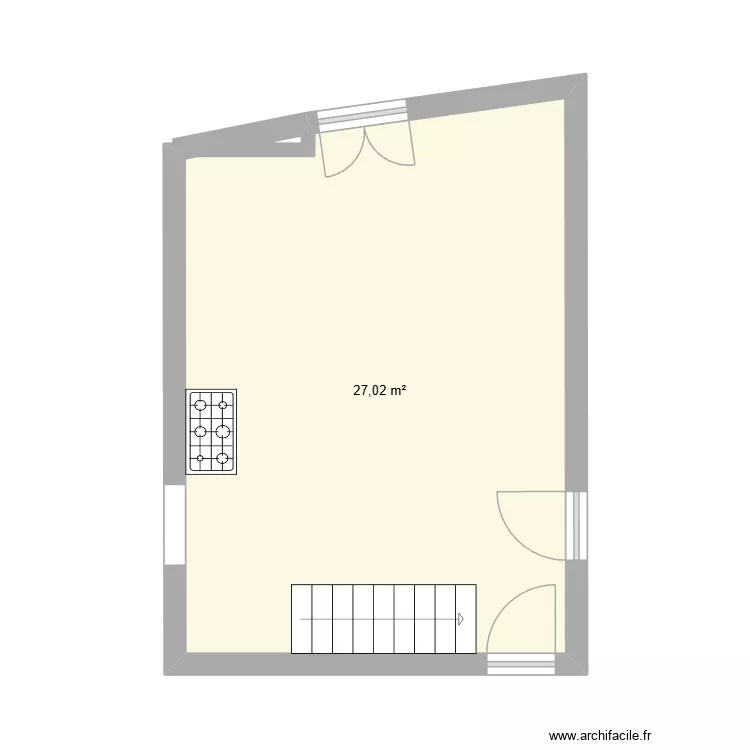 Cuisine Gr&eacute;mi. Plan de 1  et 27 m²