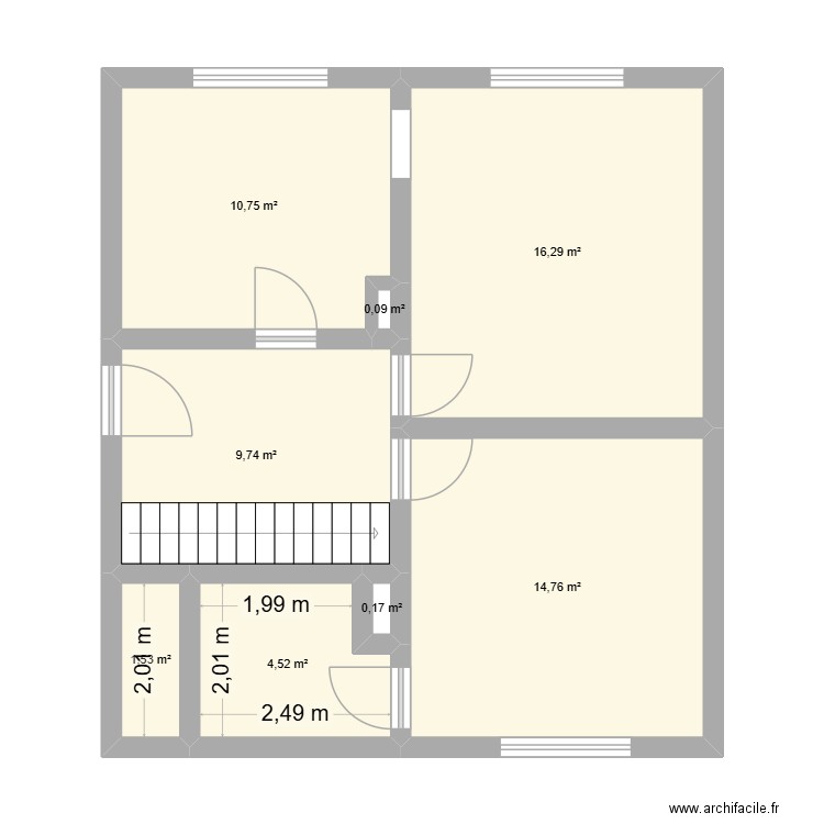 Driesch. Plan de 8 pièces et 58 m2