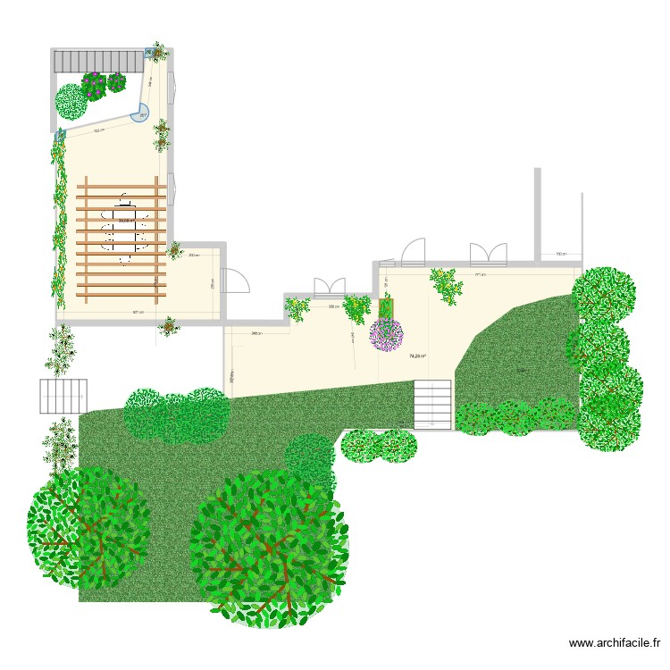 am&eacute;nagement terrasse cheminement. Plan de 0 pièce et 0 m2