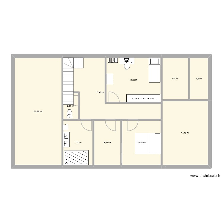 Extension 1. Plan de 10 pièces et 117 m2